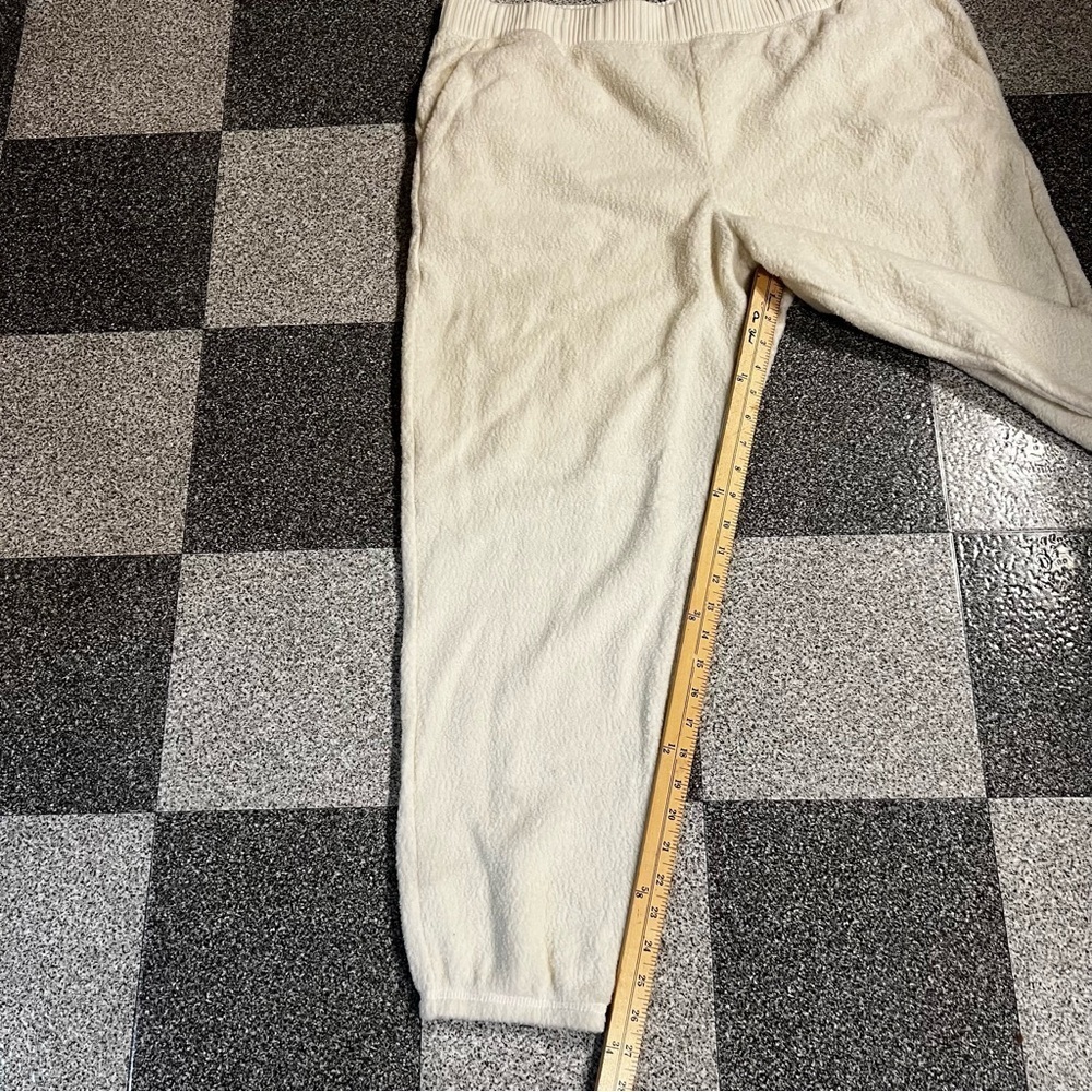 NWT Auden Teddy Fleece Jogger Pants Off White XXL - Picture 6 of 11